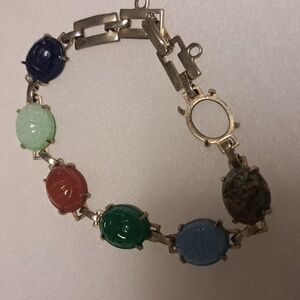 Vintage Gold Tone Scarab Bracelet